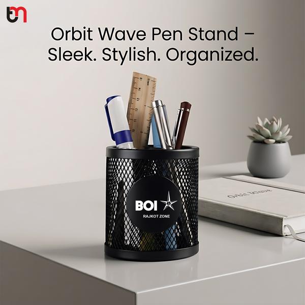The Orbit Wave Pen Stand keeps