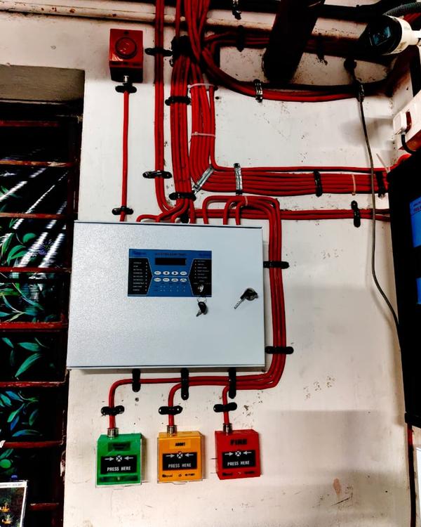  Fire alarm panel and cabling installation finis