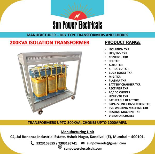 200KVA Three Phase Isolation Transformer successfu