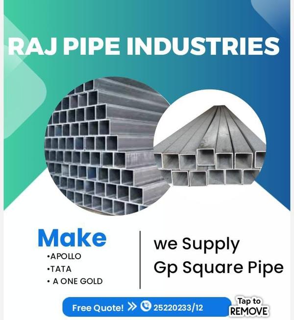 Gp Square Pipe 19*19*1.6mm to 100*100*2mm availabl