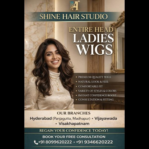 Premium quality ladies wigs designed for