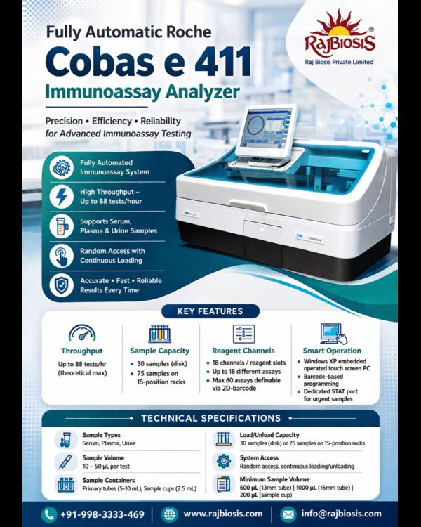 The Cobas e 411 is a fully automated, high-perform
