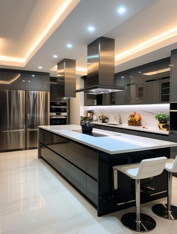 modular kitchens handleless ca
