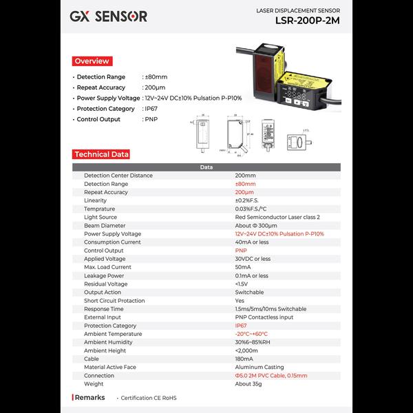 The LSR-200P-2M is a compact, high-precision laser