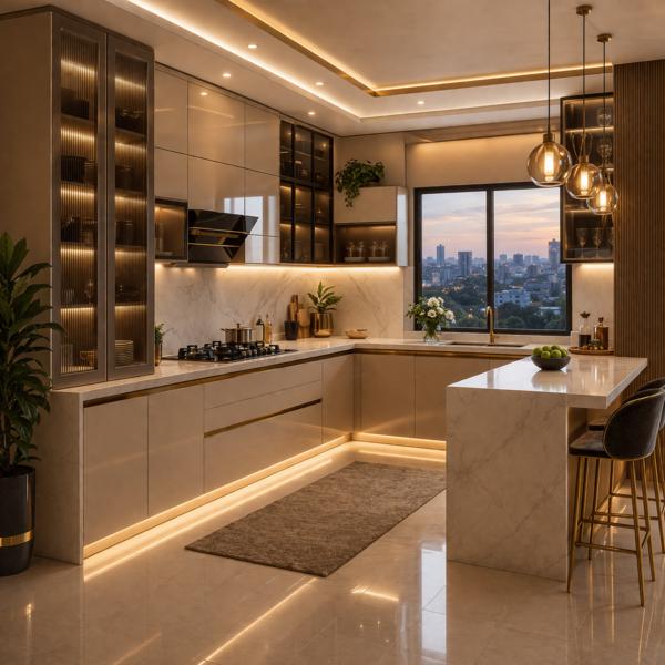 L shape modular kitchen i