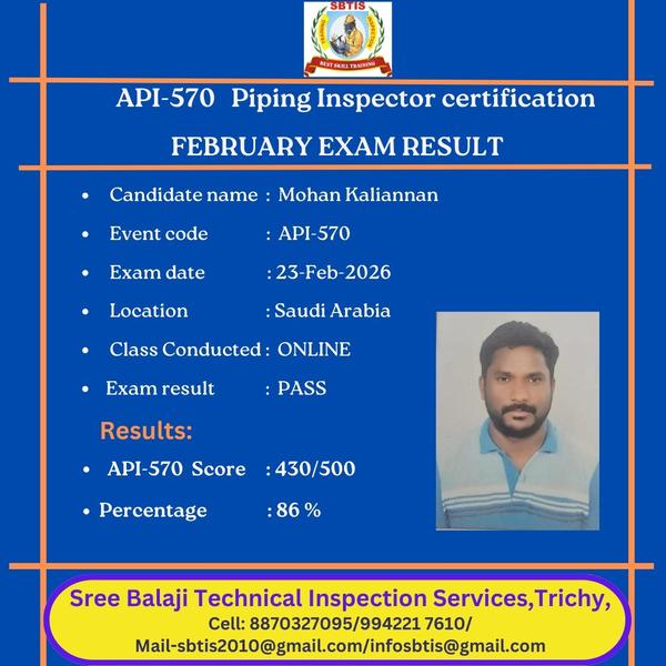 API 570 – Piping Inspecto