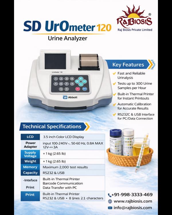 The SD UrOmeter 120 Urine Analyzer is a fast, reli