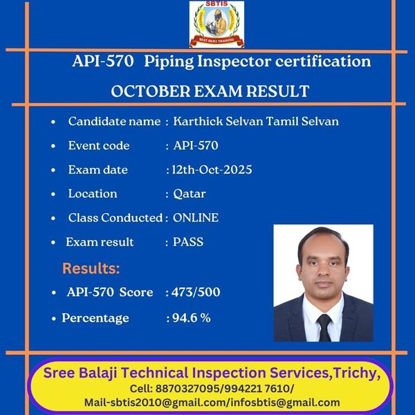 API 570 – Piping Inspecto