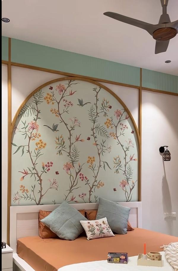 **A Statement Wall That Speaks Elegance 🌿✨**Th