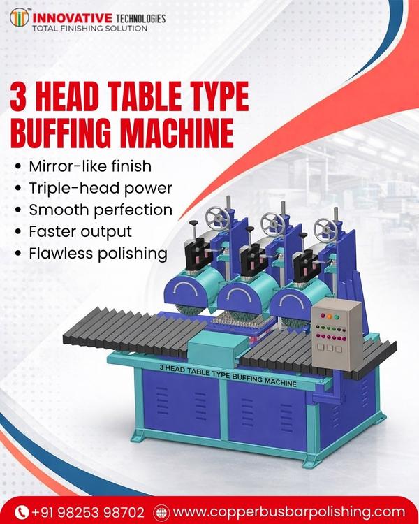 A 3 Head Table-Type Buffing Machine is a compact, 