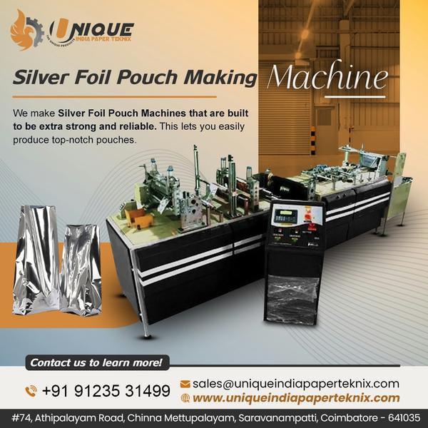 JJ Mark Silver pouch making machine is available I