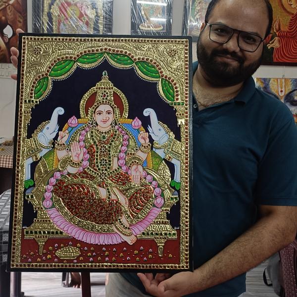 Tanjore painting gaja lax