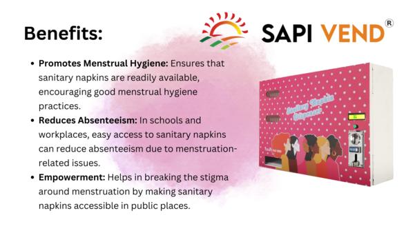 The SAPI VEND sanitary napkin vending machine ensu