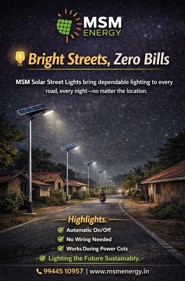 Bright streets. Zero electricity cost.Go green w