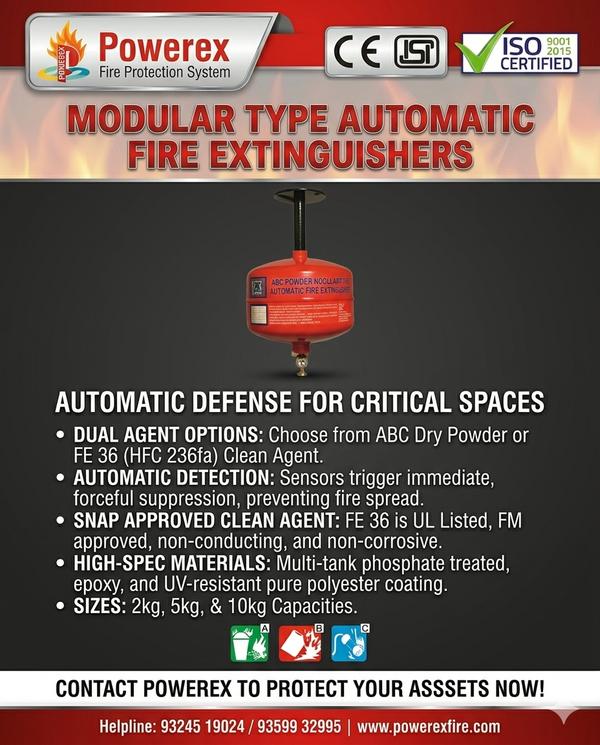 Modular type fire extinguishers available in dual 