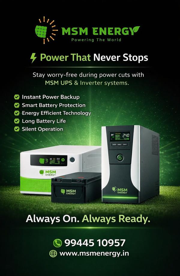 Never worry about power cuts again with MSM UPS & 