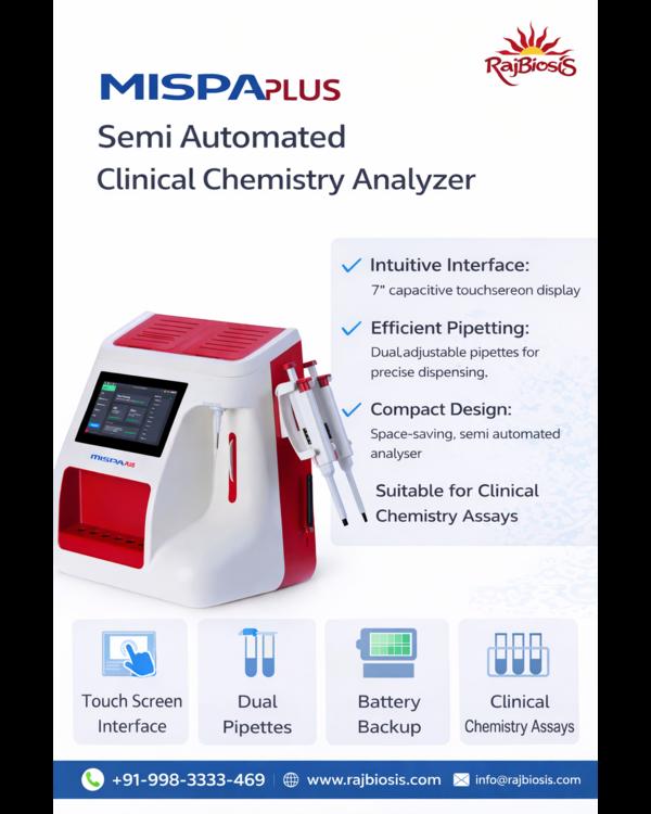 The MISPA PLUS is a semi-automated clinical chemis