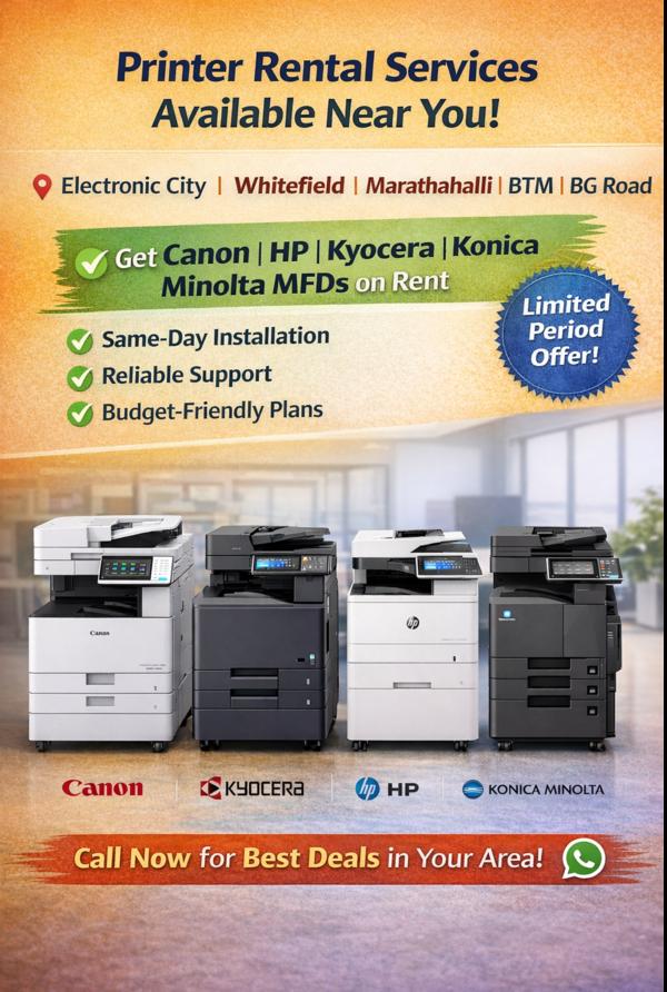 hp printer on rent bengaluru