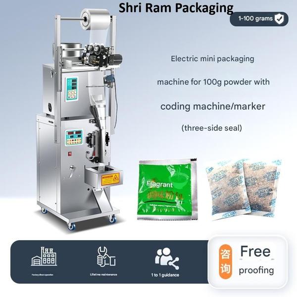An electric three-side seal pouch packing machine 