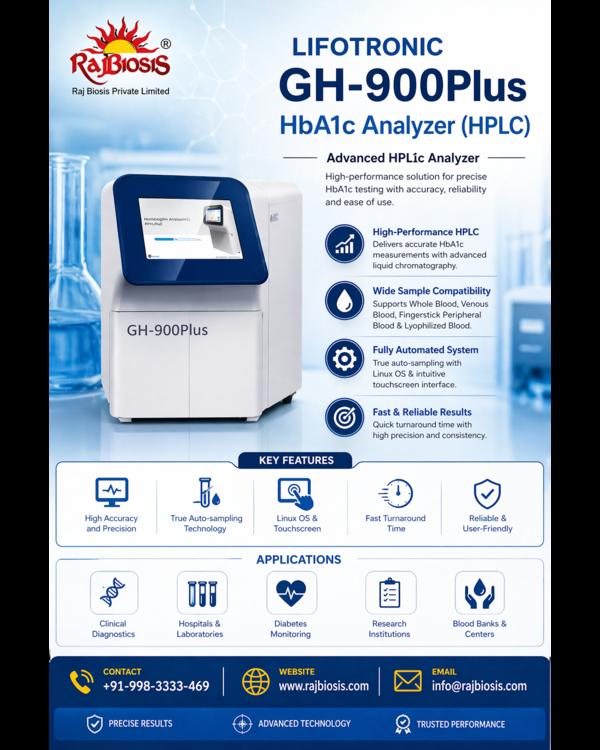 The Lifotronic GH-900Plus HbA1c Analyzer (HPLC) is
