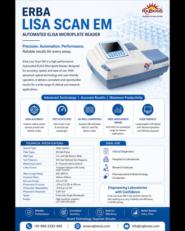 Erba Lisa Scan EM Automated ELISA Microplate Reade