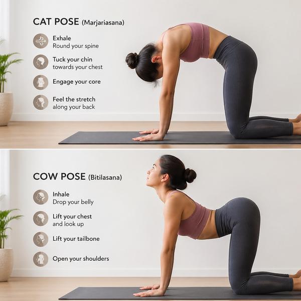 Cat-Cow Pose (Marjariasana–Bit