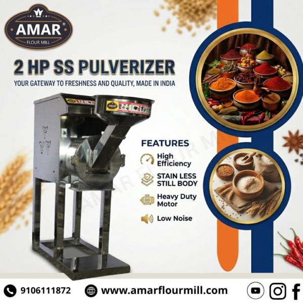 AMAR Flour Mill का 2 HP Stainless Steel Pulverizer
