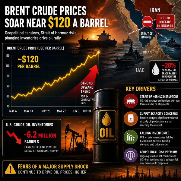 Brent crude prices rose sharpl
