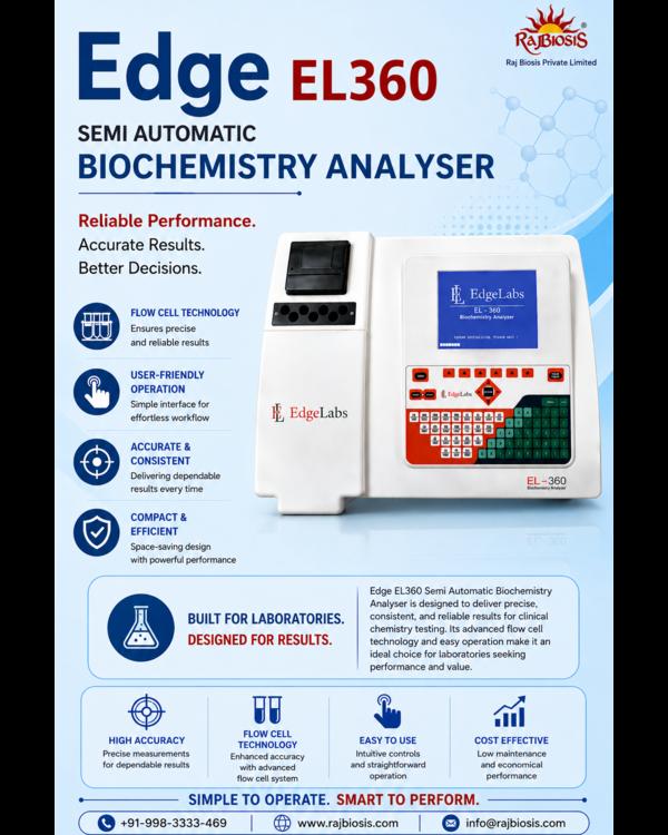 The Edge EL360 Semi Automatic Biochemistry Analyse