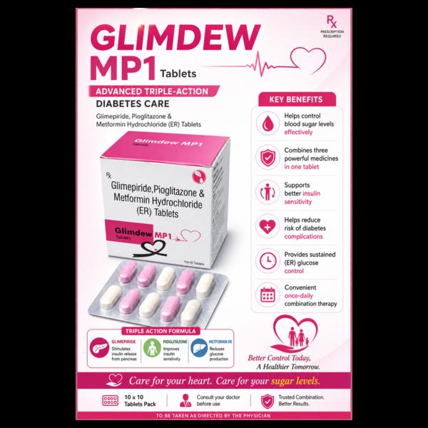 Description:-Glimdew MP1 Tablets is a scientifica