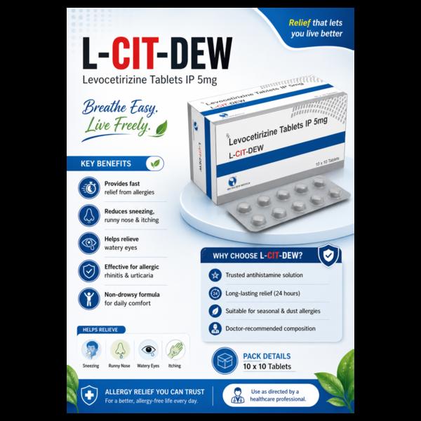 📝 Description:-L-CIT-DEW contains Levocetirizine