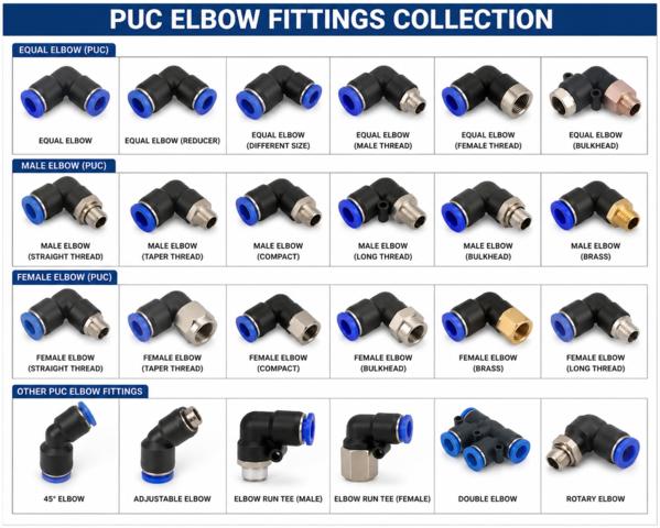 PUC elbow fittings are high-quality pneumatic conn