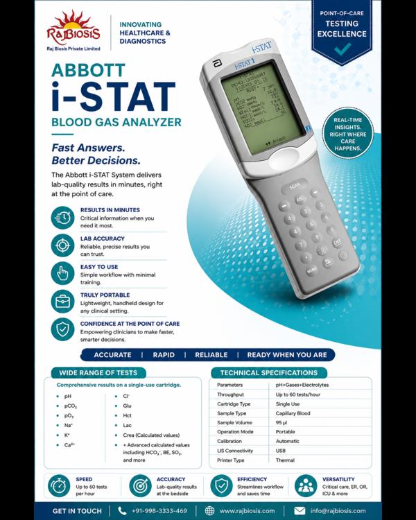 The Abbott i-STAT System is a portable point-of-ca