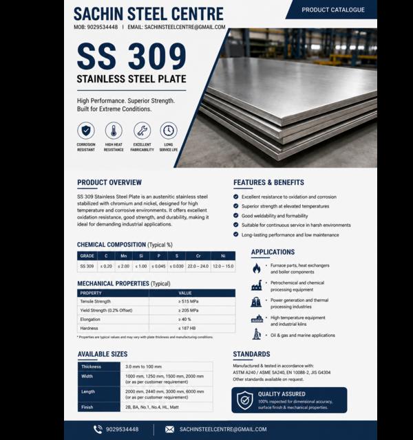 SS 309 Sheet Supplier in 