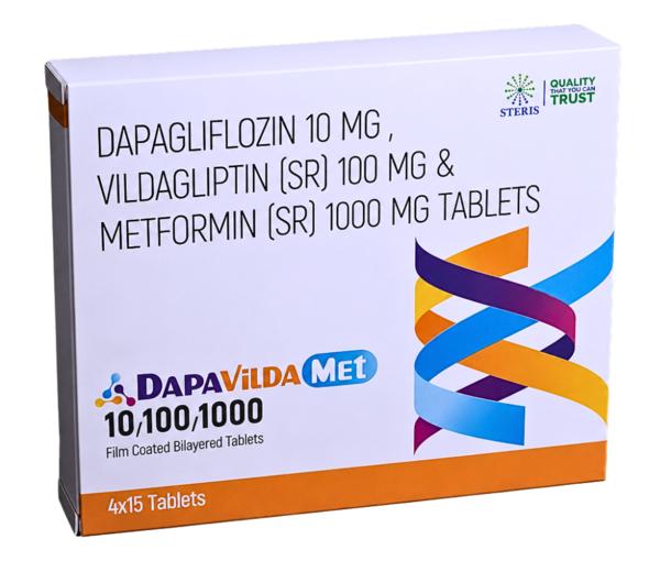 Dapagliflozin 10 Vildagliptin 100 Metformin 1000 T