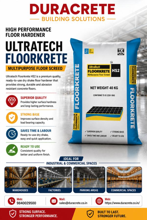 UltraTech FLOORKRETE HS2 is a 