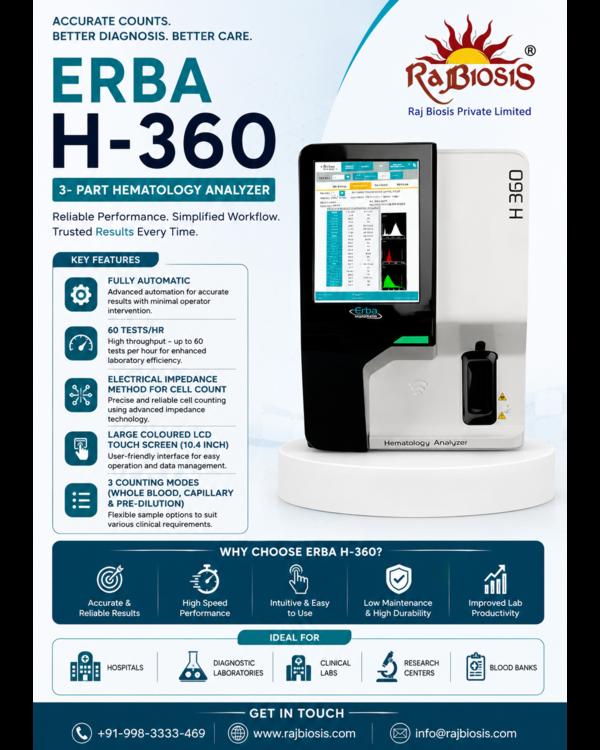 Erba H360  3-Part Hematology Analyzer 