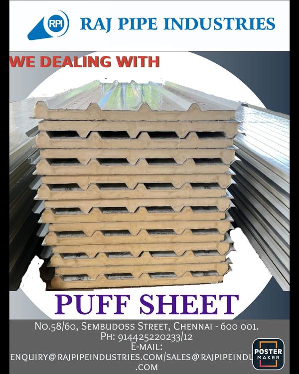 Roof Panel Puf Sheets 30mm, 50mm, 80mm and 100mm t