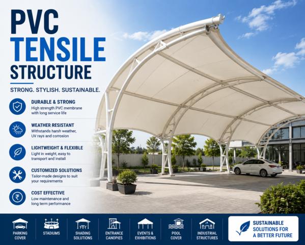 PVC tensile structure in Pune is often preferred b