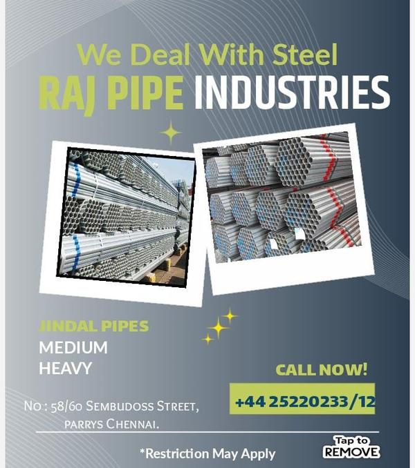Jindal Gi Pipes Medium or B Class, Heavy or C Clas