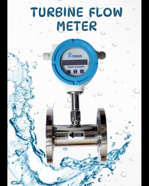 TURBINE FLOW METER The flowing fluid rotates the t