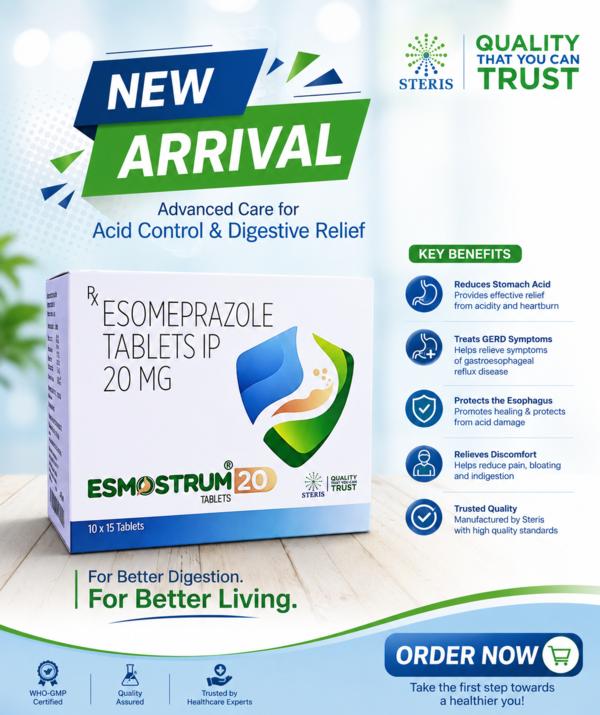 Esomeprazole Tablets IP 20 mg for Acid Reflux, Hea
