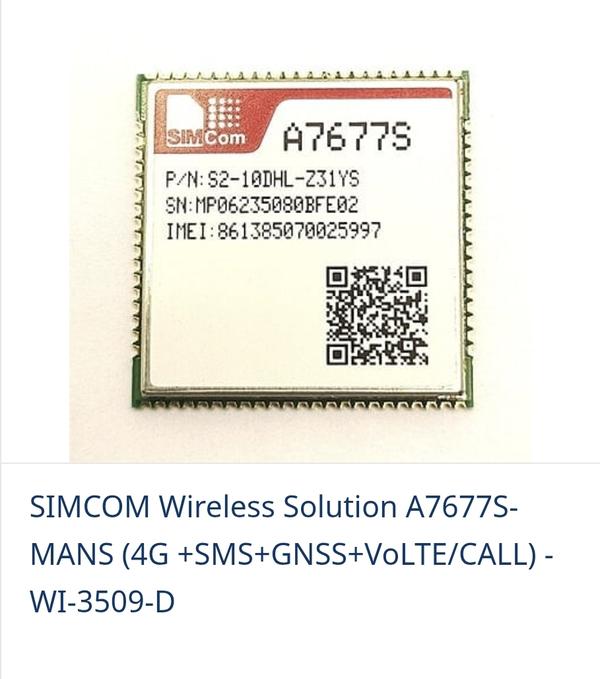 A7677S SIMCOM Wireless Solution A7677S- MANS (4G +