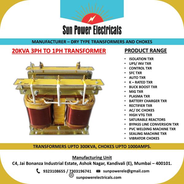 ⚡ 20KVA Three Phase transformer to Single Phase tr