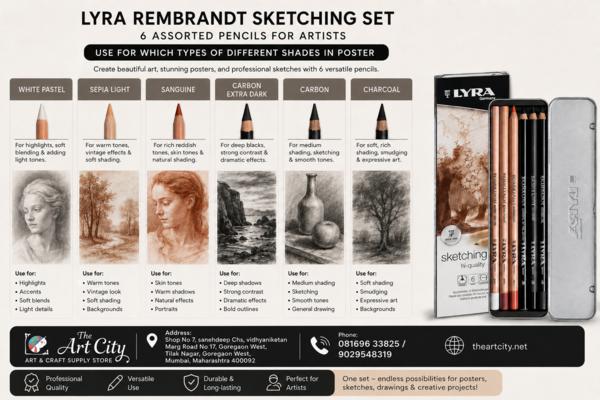 Lyra Rembrandt Sketching Set - 6 Pencils for Artis