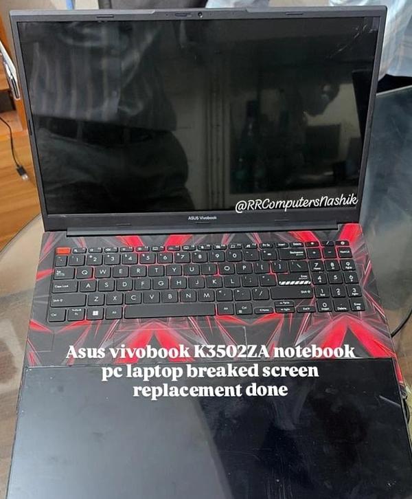 A damaged or cracked laptop sc