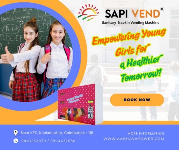 SAPI VEND Sanitary Napkin Vending Machine helps s