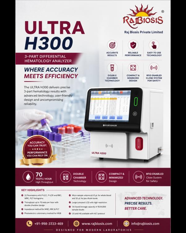 The ULTRA H300 3-Part Differential Hematology Anal