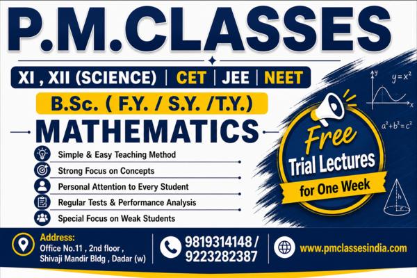Classes for 11th, 12th , 