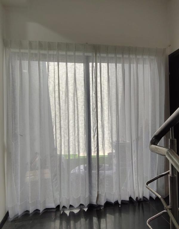 Linen sheer fabric curtai